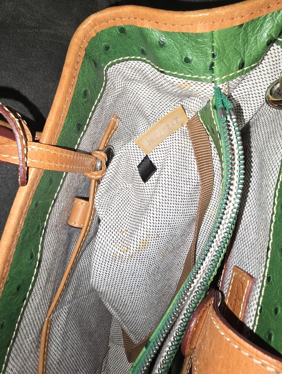 Dooney & Bourke Green Leather Tote Bag - Picture 4 of 5